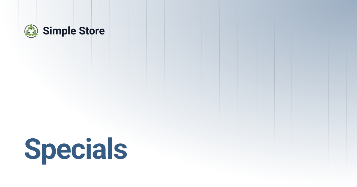 Specials | Simple Store